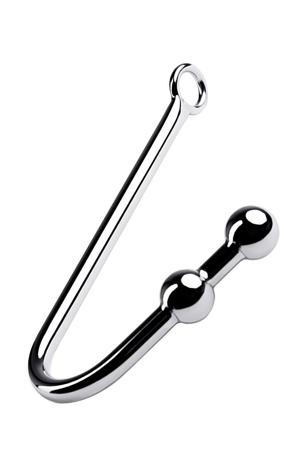 Анальный крюк для подвешивания с двумя шарами (Цвет: серебристый)