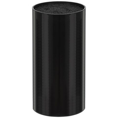 Подставка для ножей, пластик, цилиндрическая, 11х11х22 см, черный глянец, Y4-2757