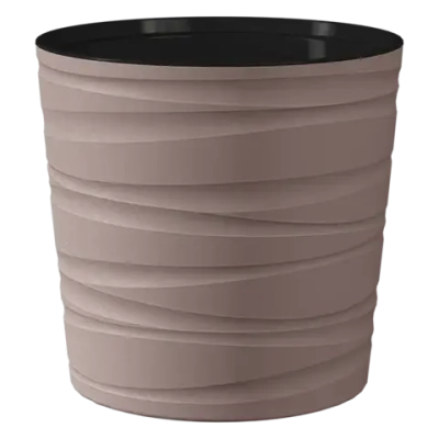 Кашпо для цветов пластиковое 8л d-26см «Модерн Мини» Мокачино