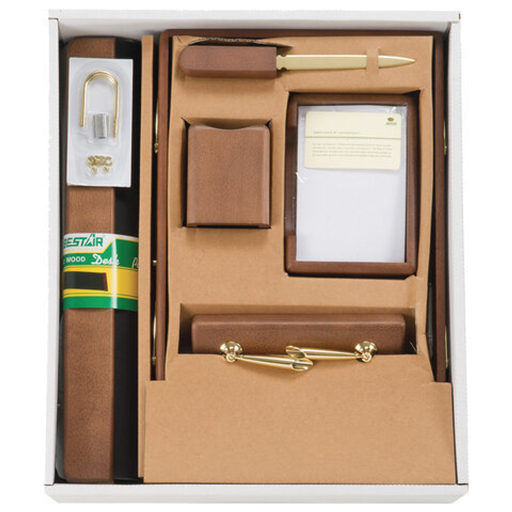 Набор настольный BESTAR "Charon" из массива дерева (бук), 7 предметов, цвет "орех", 236392