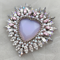 Набор для создания броши Хрустальное Сердце - Rose Opal