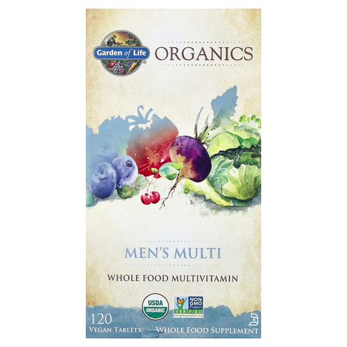Garden of Life, MyKind Organics, мультивитамины для мужчин, 120 веганских таблеток
