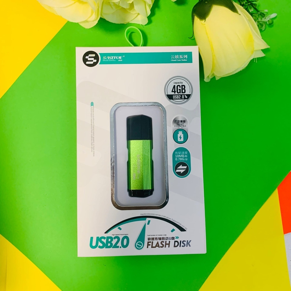 USB Флешка 4GB Sastfoe, USB 2.0, зеленая АКЦИЯ