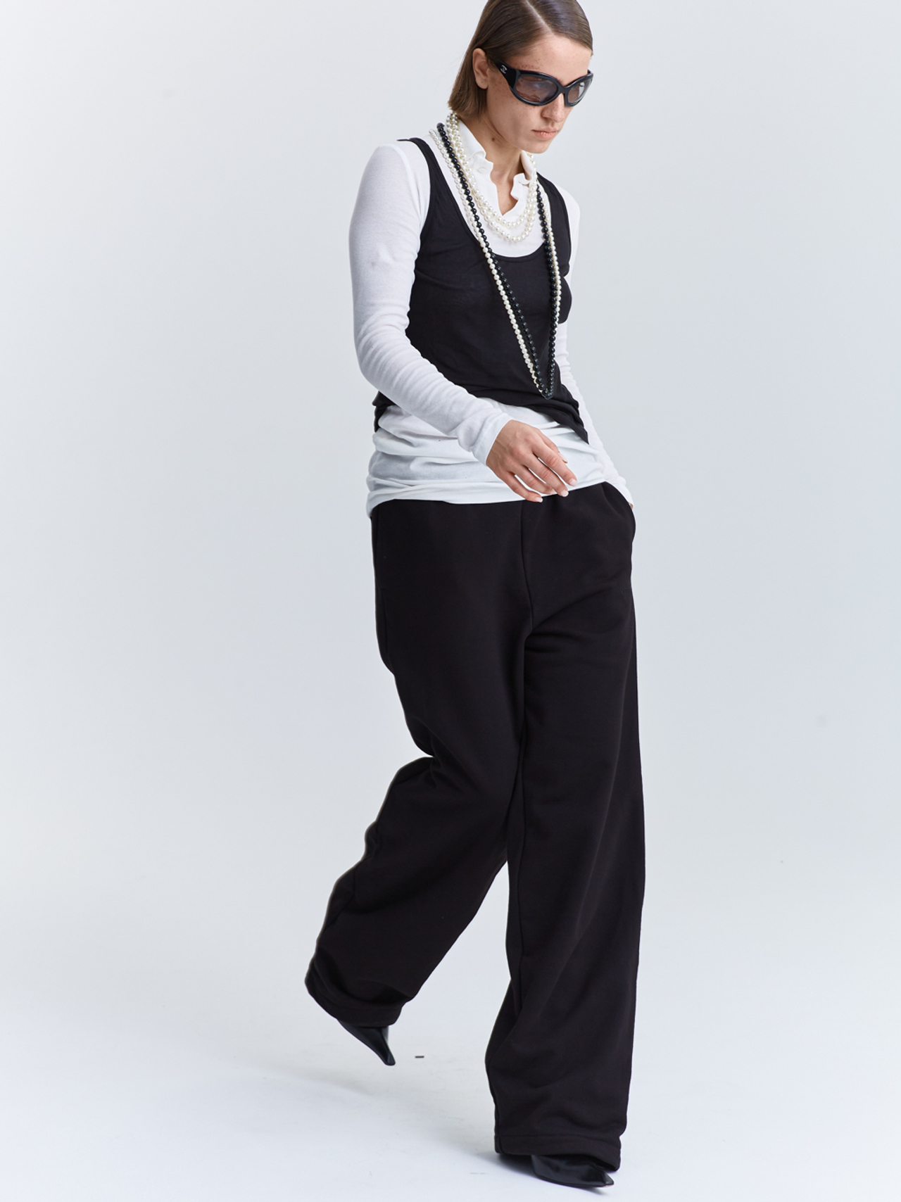 Брюки багги из футера