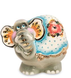 ГЛ- 666/2 Фигурка «Слон» цв. Золото (Гжельский фарфор)