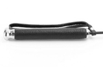 Чёрный кожаный стек с прямоугольным наконечником - 66 см.