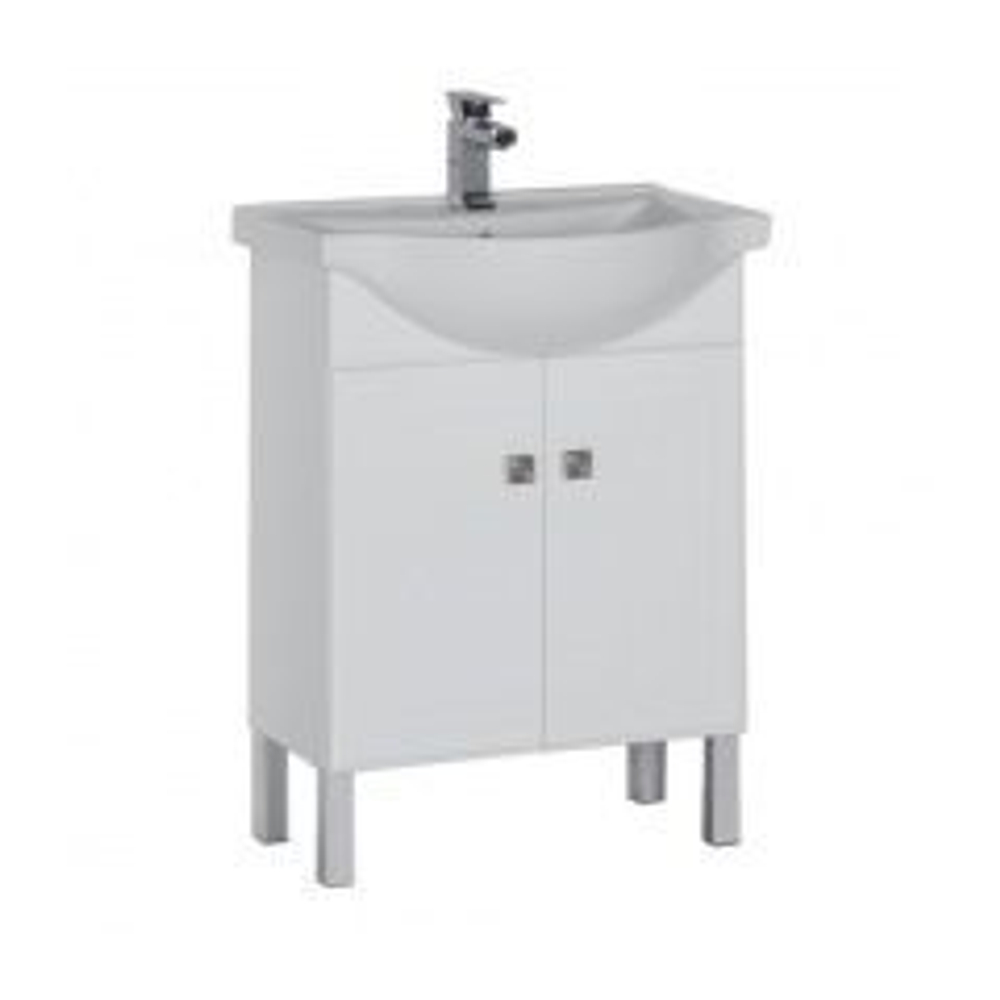 Тумба с раковиной Aquanet Стайл 65 белый (2 дверцы)