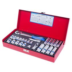 KING TONY (3527MR) Набор торцевых головок с принадлежностями 3/8", 6-гранные, 7-19 мм, 26 предметов