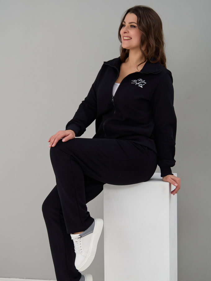 Костюм с брюками КБфп-584/черный-надпись