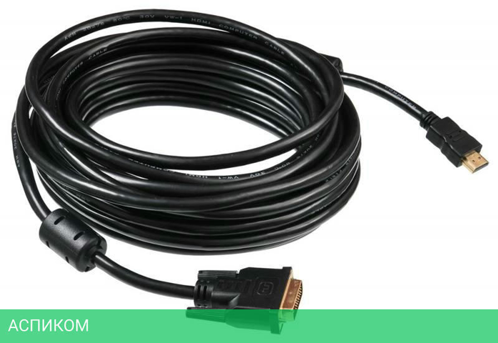 Кабель Buro HDMI-19M-DVI-D-10M 10м черный