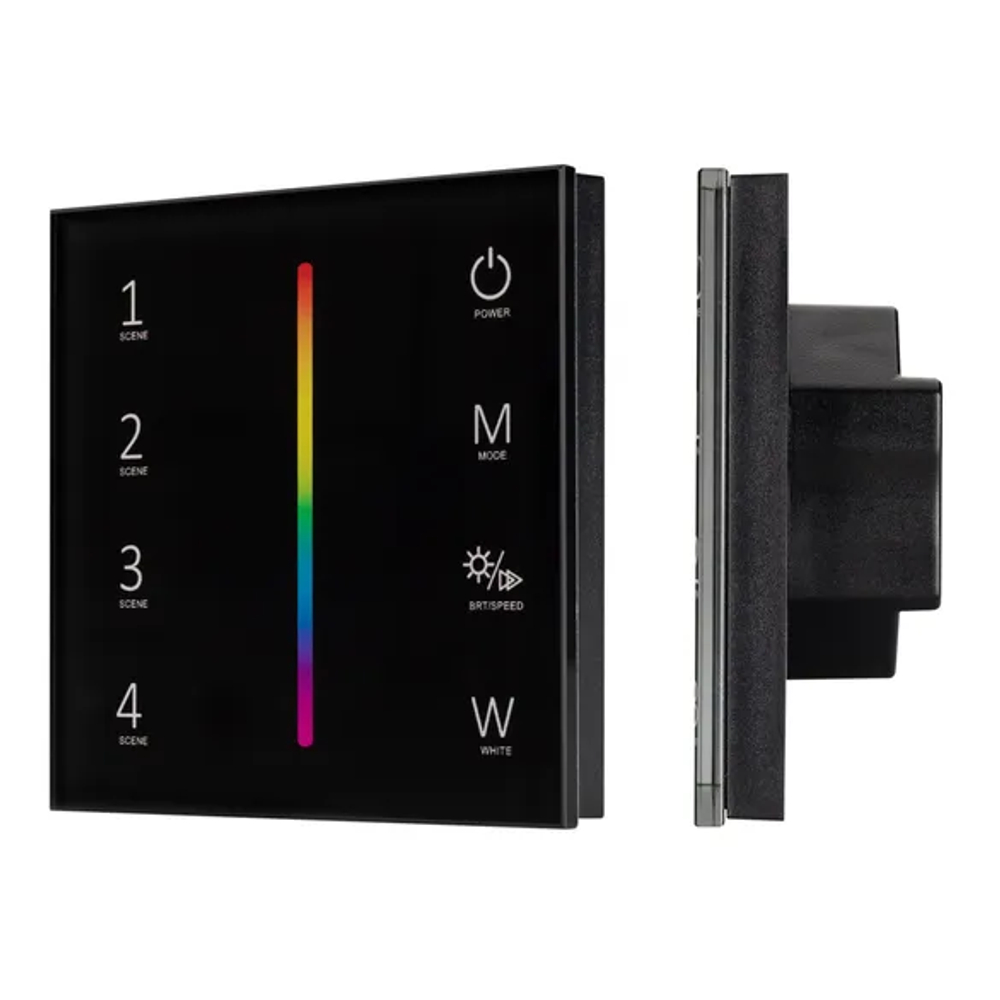Панель SMART-P22-RGBW-G-IN Black (12-24V, 4x3A, Sens, 2.4G) (Arlight, IP20 Пластик, 5 лет) 033766