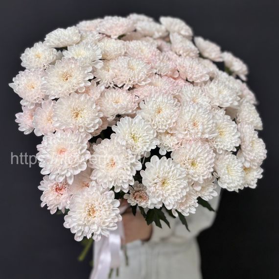 Букет из нежно-розовой хризантемы