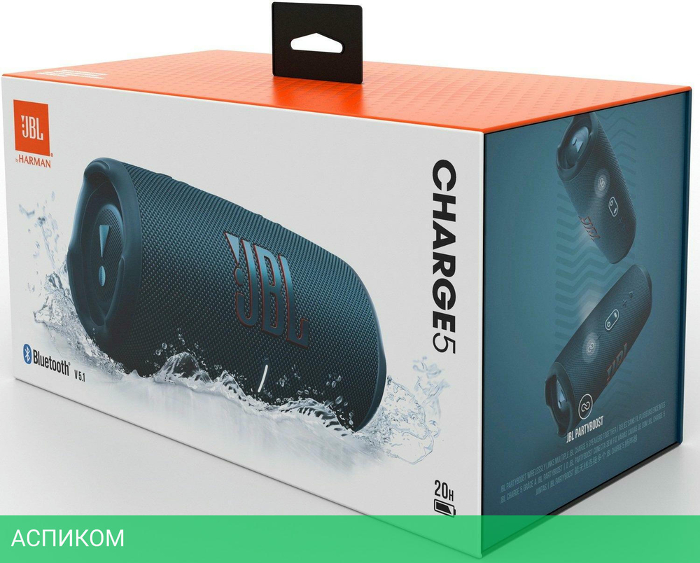 Беспроводная колонка JBL Charge 5 синий (JBLCHARGE5BLU)