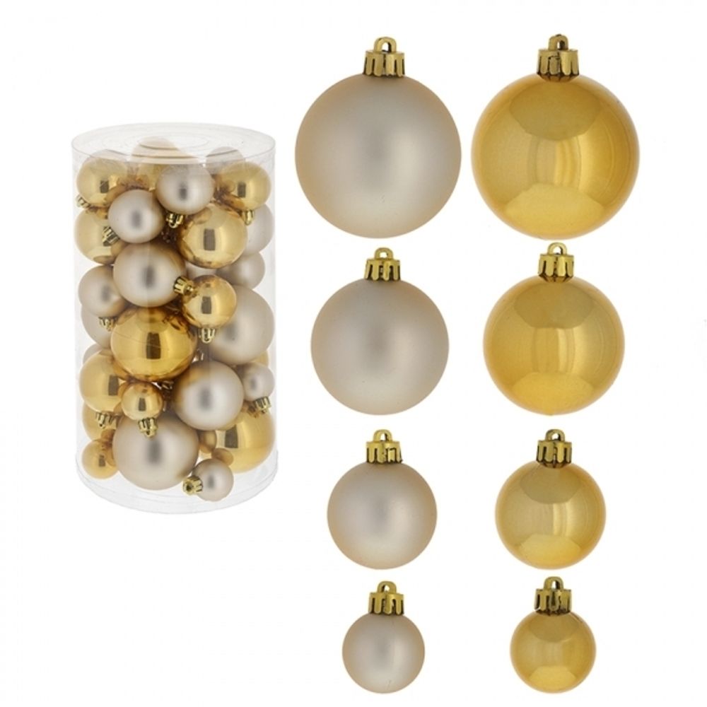 GAEM Набор из 40шт Украшение новогоднее "Шар", D3/4/5/6 см, L14 W14 H26 см