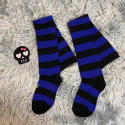 Чулки синие полосатые