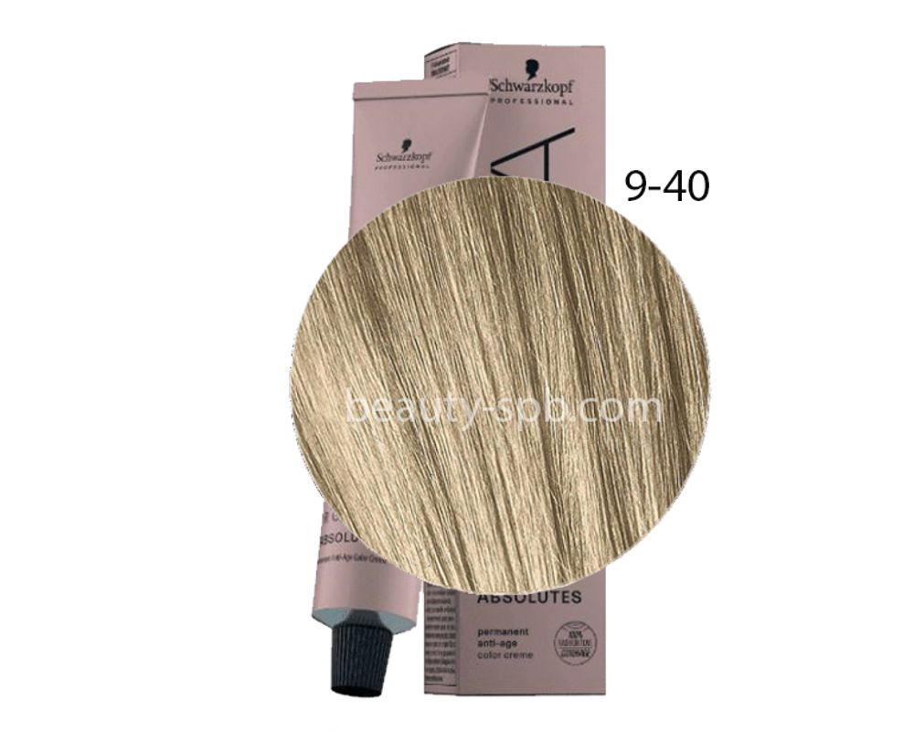 Schwarzkopf Professional краска для волос Игора Absolutes тон 9-40 Блондин бежевый натуральный 60мл
