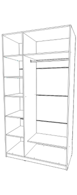 шкаф трёх створчатый 600×1200×2300 правый Вектор