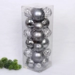 Набор шаров «Wonderful highlights» 8 см + 10 см (24 предмета), Графит