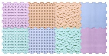 Массажный коврик - Ортодон - «Малыш» пастельные цвета, набор (8 пазлов)