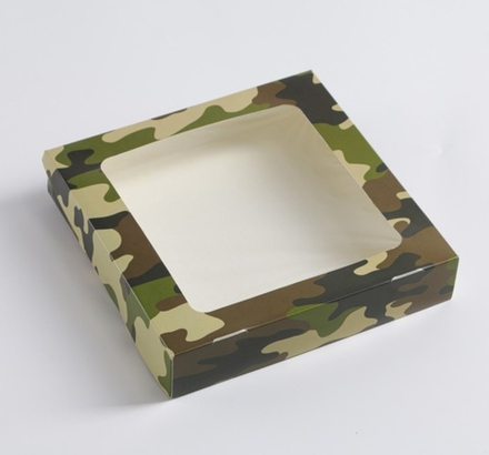 Коробка для пряников и печенья "Камуфляж" 20х20х4 см