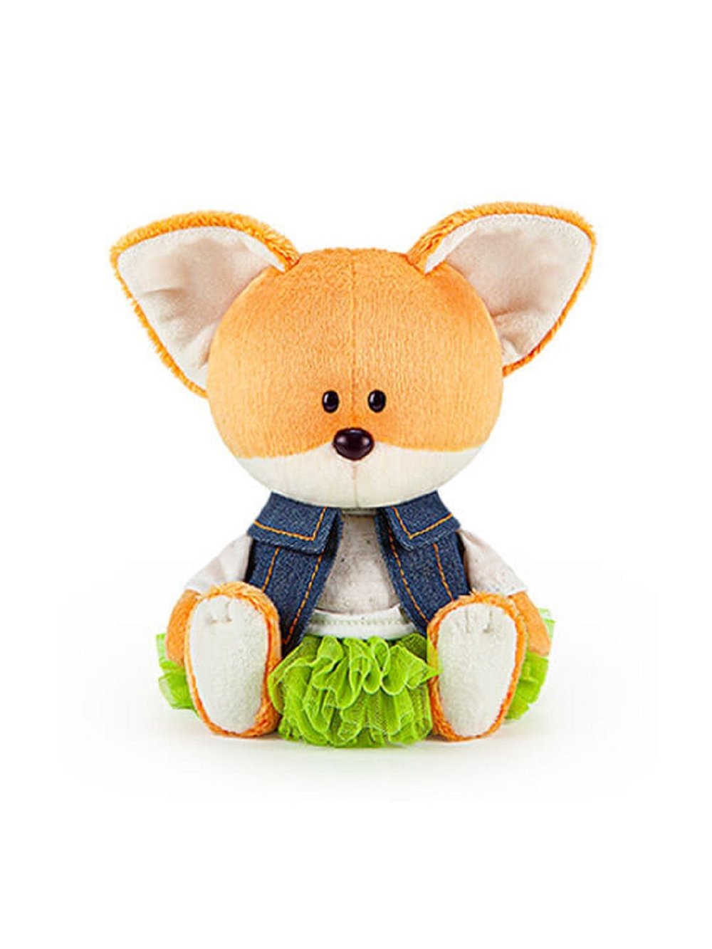 Мягкая игрушка Лисичка Лика в юбке и безрукавке 15см