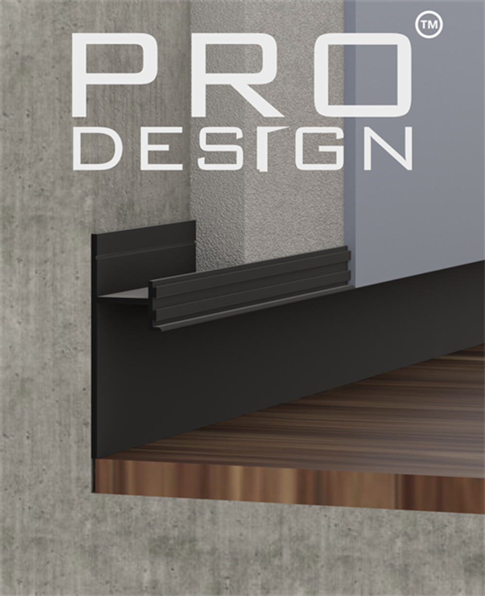 Теневой плинтус скрытого монтажа PRO DESIGN 380 Чёрный Муар 2700мм