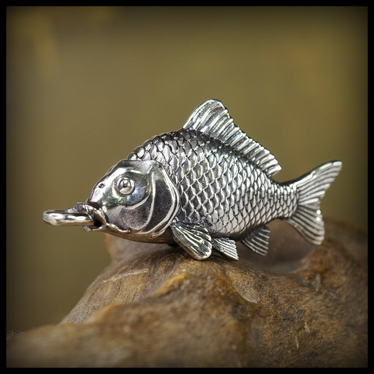 Брелок для ключей "Карп" , мельхиор