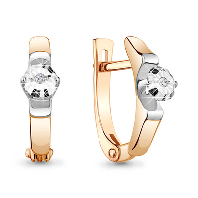 942719к Серьги из Золота с бриллиантами из коллекции "Shine Line"