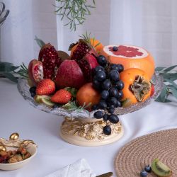 Фруктовница Лето Айвори со стеклянной чашей