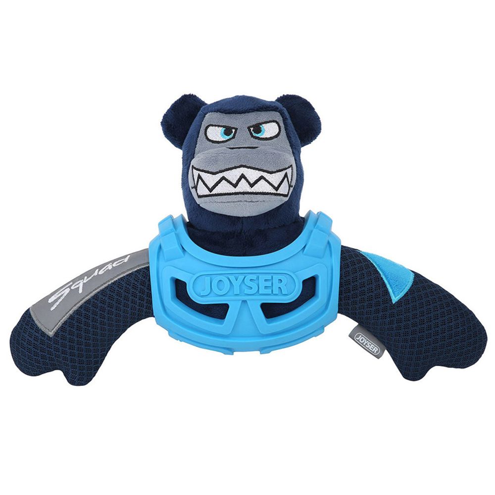 Игрушка для собак JOYSER Squad Медведь J-Bear в броне с пищалкой M/L голубой, 32 см