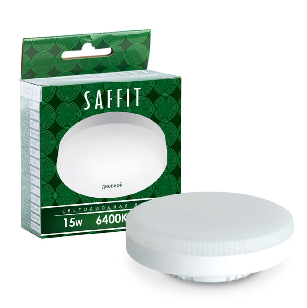 Лампа светодиодная LED SAFFIT SBGX5315 GX53 15W 6400K 230v 74*28мм 1215Лм