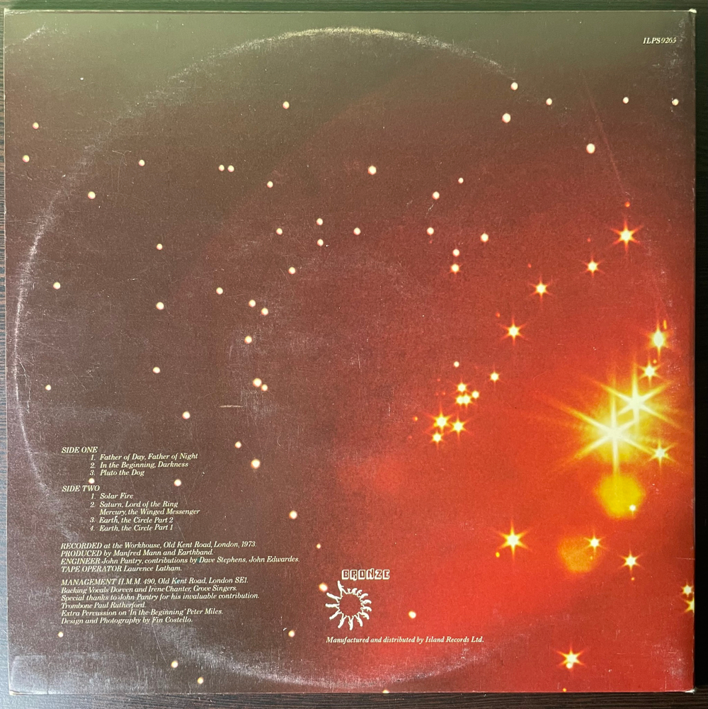 Manfred Mann's Earth Band ‎– Solar Fire (Англия 1974г.)