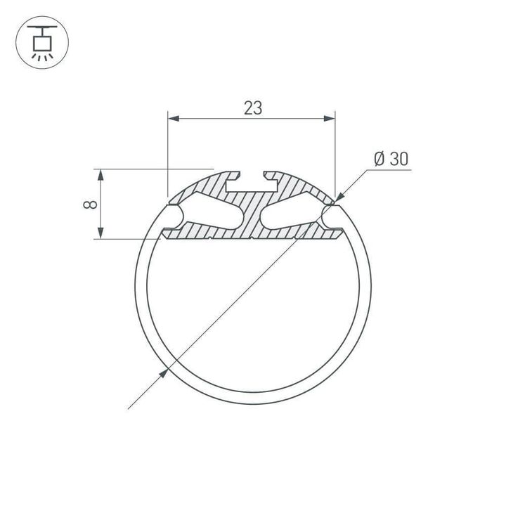 Профиль Arlight ROUND-D30-2000 ANOD 023860