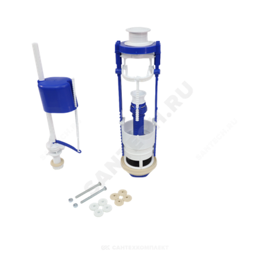 Арматура для бачка сливная/наливная 1/2" нижнее подключение кнопка белый 1/реж РБМ АС-17.1