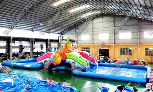 Надувной назменый аквапарк «Субмарина», 20*9*4,5 м с двумя бассейнами