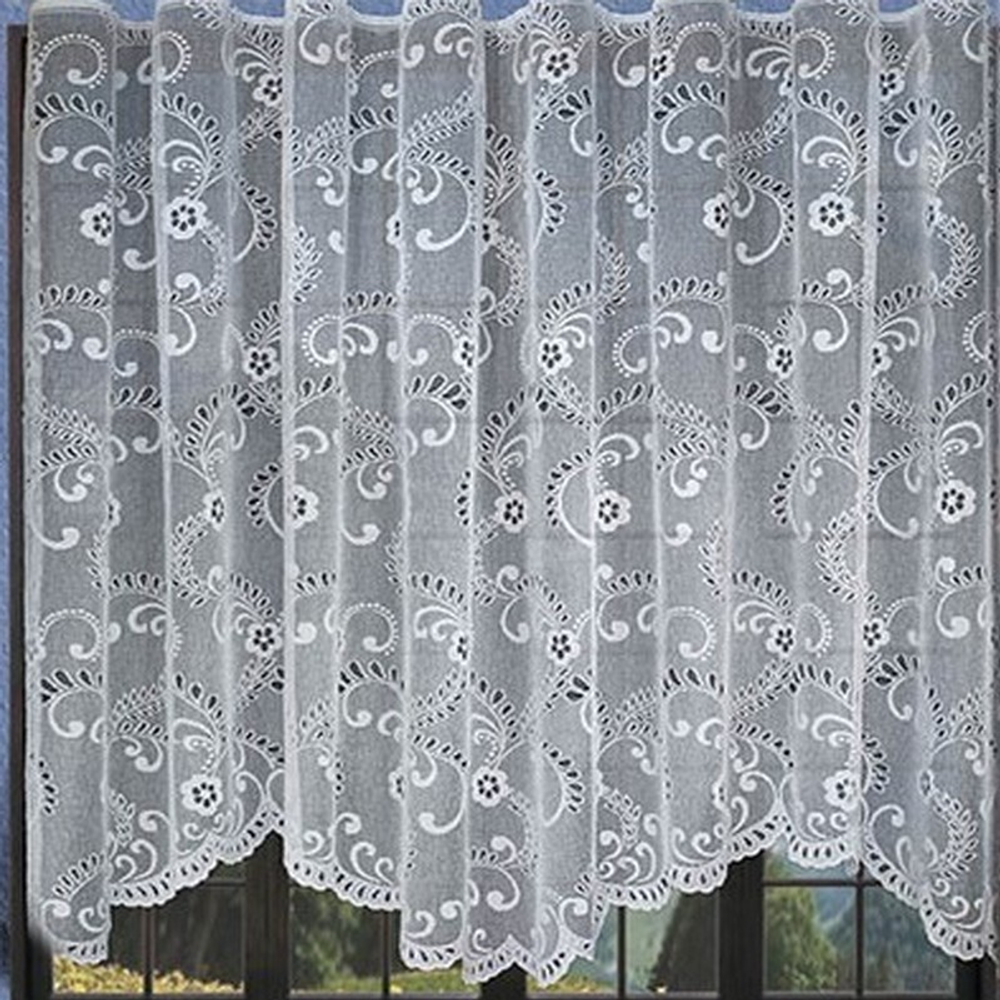 Занавеска "Ф. 310381", цвет белый, на шторной ленте, Польша.