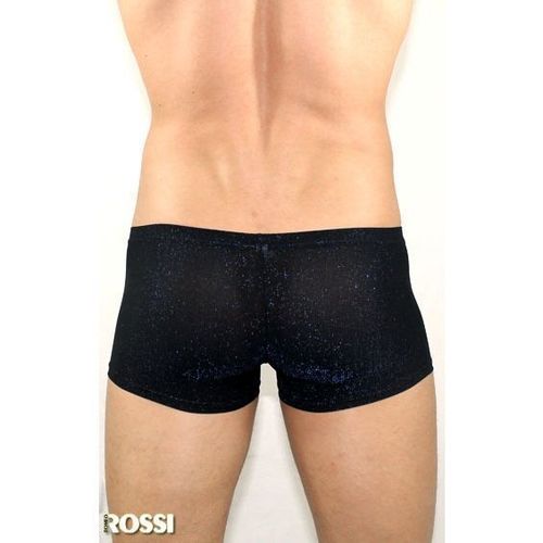 Мужские трусы боксеры черные с синими блестящими вкраплениями Romeo Rossi Polar Night Boxer RR00205