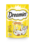 Лакомство Dreamies для кошек лакомые подушечки с курицей 30 г