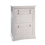 Обувница для прихожей, 87х21х97, Неаполь, закрытая, 2 двери 1 ящик, из массива дерева, белый, Dipriz