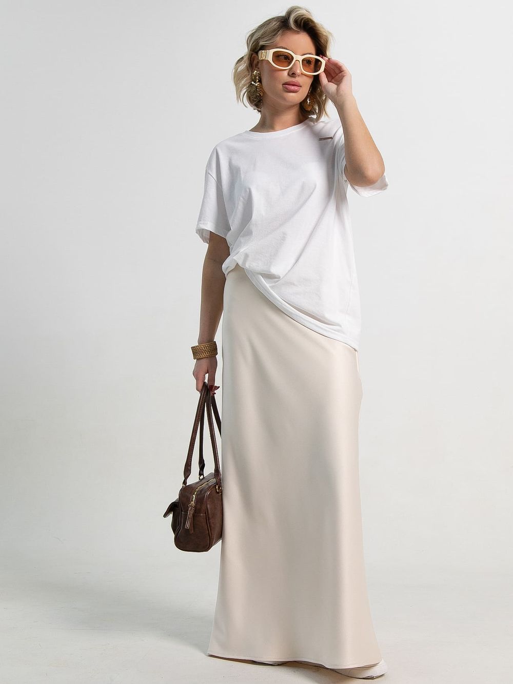 Юбка атласная Эвелин (сливочная) Ю15382-25М LT Collection