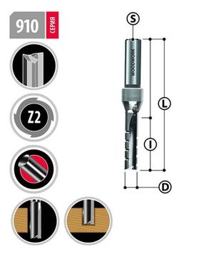 Фреза твердосплавная пазовая 4х20х73.5 мм, S=12 мм WOODWORK 910.0420.12