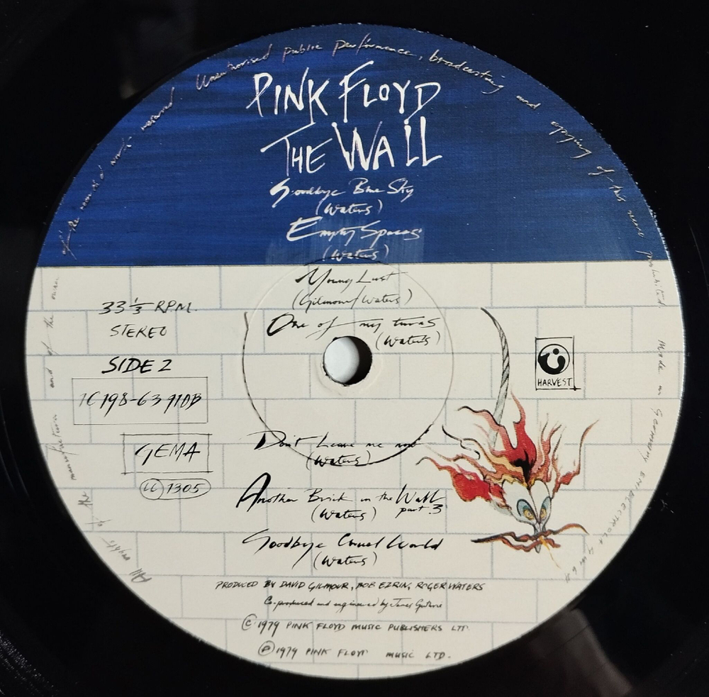 Винтажная виниловая пластинка LP Pink Floyd The Wall (Germany 1979) EX