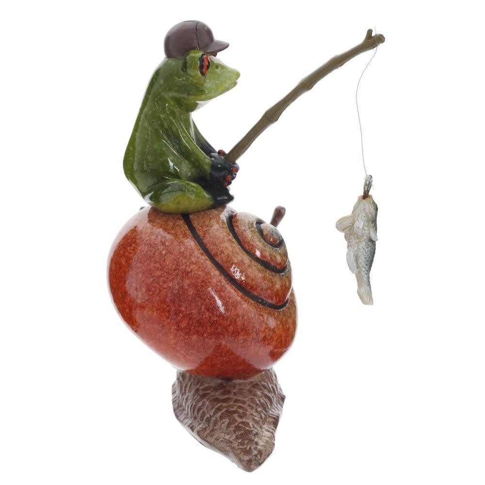 Фигурка декоративная Лягушка на улитке