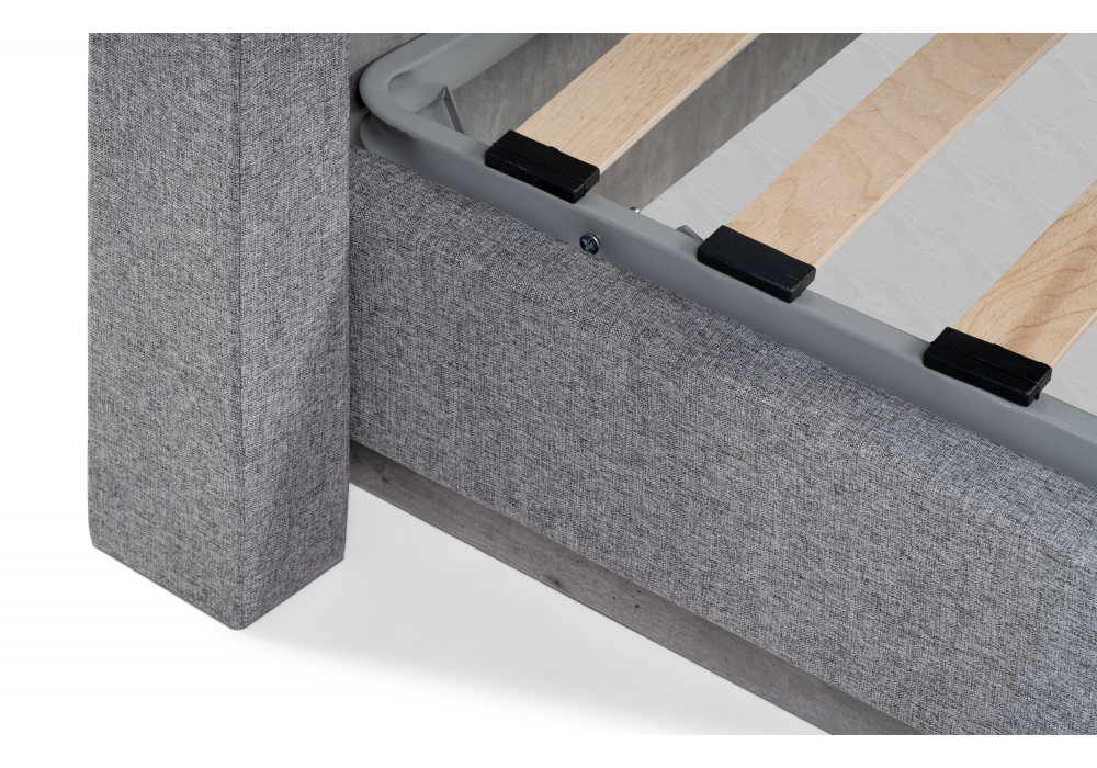 Кровать Woodville Tulip 160х200 с ПМ метрополитан грей, белая матовая