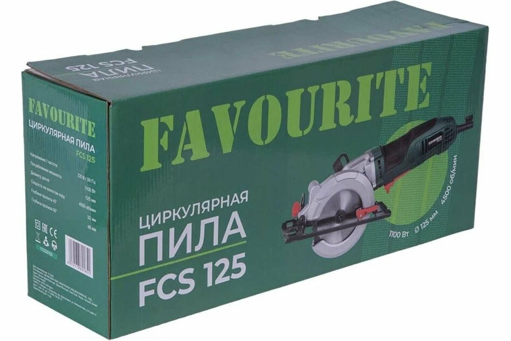Дисковая пила FAVOURITE FCS-125, 1100 Вт, зеленый/черный