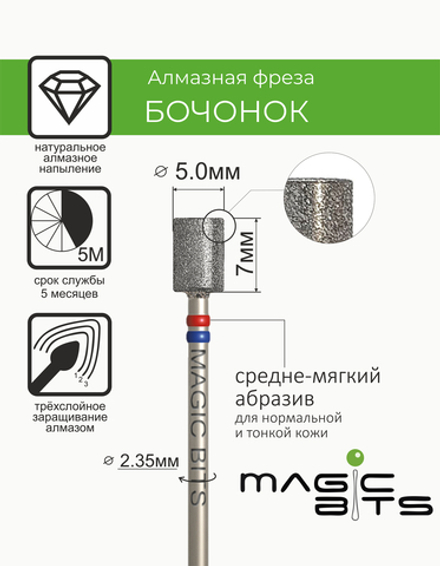Алмазный бочонок с острым краем 5.0 мм