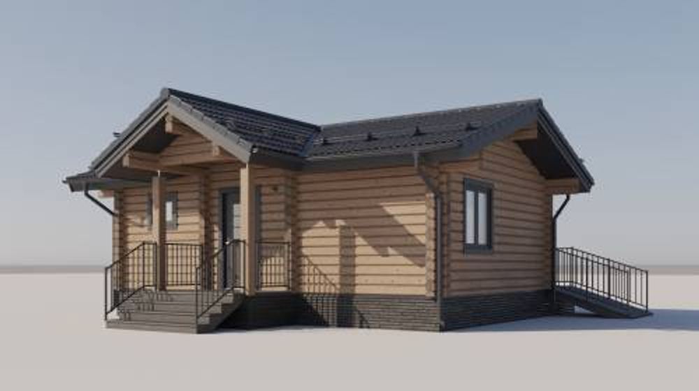 Проект Дома 51 кв. м из бруса Д-39
