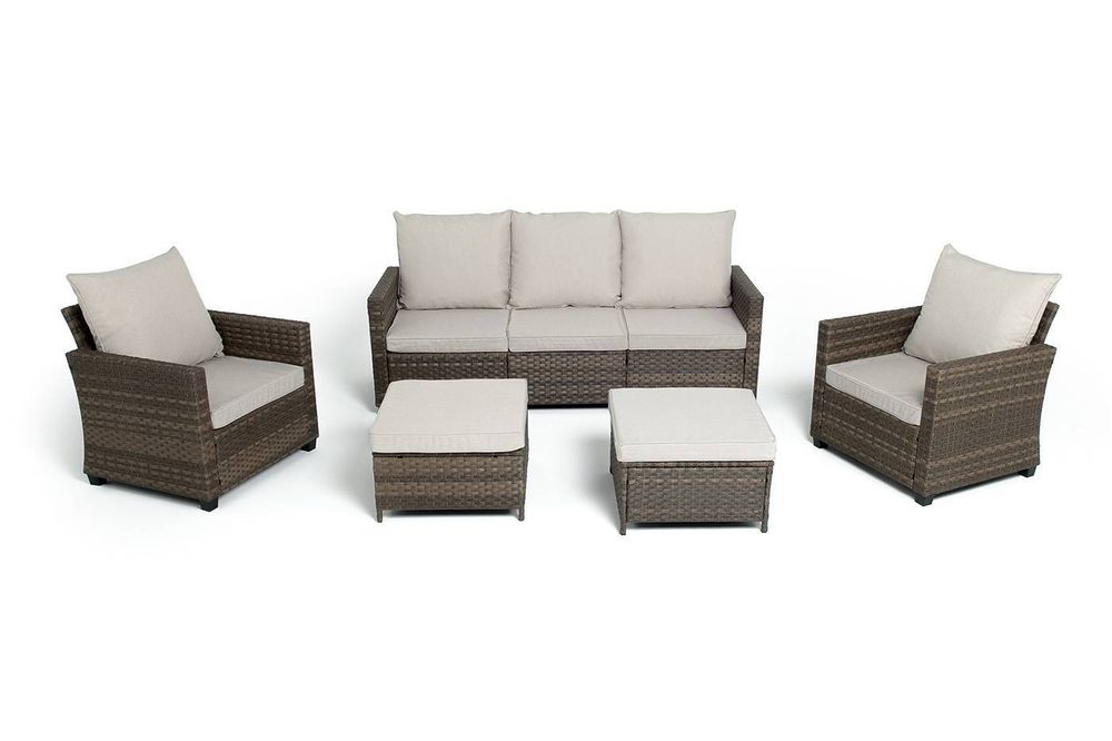 "Бостон" лаунж-зона из искусственного ротанга, цвет коричневый