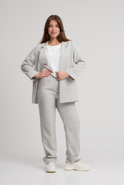 Жакет женский 3619зпа, серый лен #38СЛ043619зпа