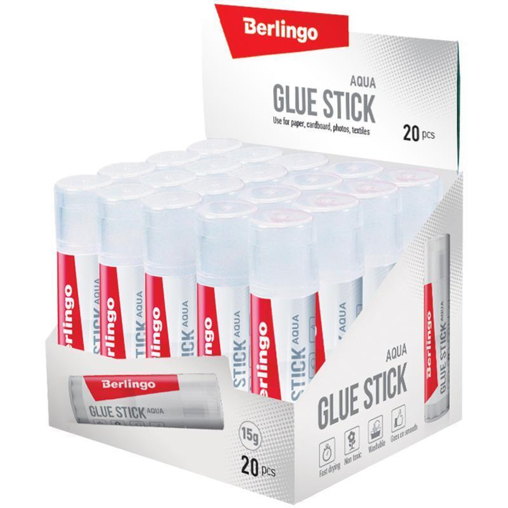 Клей-карандаш 8гр. "Aqua" прозрач. FPp_08000 ( Berlingo)